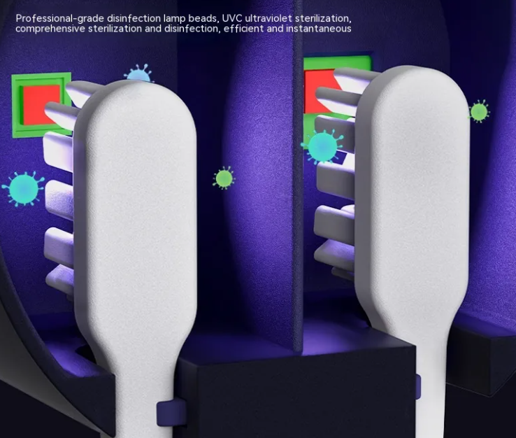 Automatic Toothbrush Sterilizer, USB-Powered UV Sanitizer with Wave/Touch Sensor Auto Open-Close — White