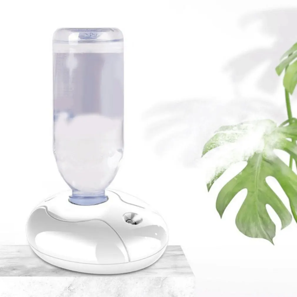 Water Bottle Cap Humidifier, Portable Mist Humidifier for Your Own Drinking Bottle — Continuous or Intermittent Spray, Blue Night Light