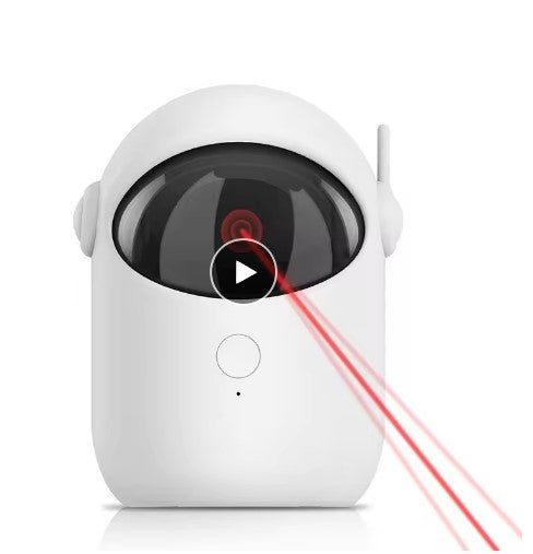 Automatic Cat Laser Toy, Interactive Laser Pointer for Indoor Cats with 3 Play Modes & Smart Timer, USB Rechargeable Hands-Free Cat Teaser — White