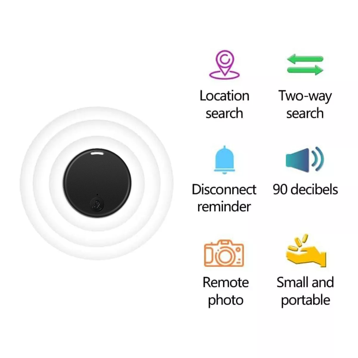 Bluetooth Item Finder Key Tag, App-Paired Locator for Keys, Wallet, Bags & Remotes — Audible Alarm, Two-Way Phone Find — 2/4/6/8 Packs