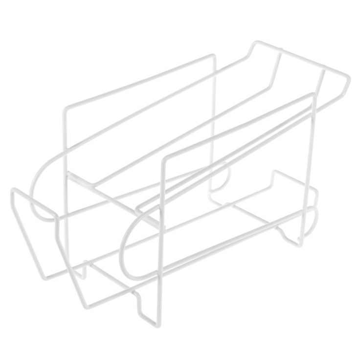 Two-Tier Soda Can Dispenser Rack, Rolling Drinks Can Organizer for Fridge, Cabinet & Pantry — Coated Iron Wire, 28x18x14cm