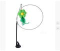 Cat Teaser Toy with Suction Cup Base, Interactive Wand Toy with Butterfly, Squirrel & Caterpillar Attachments — Multiple Styles
