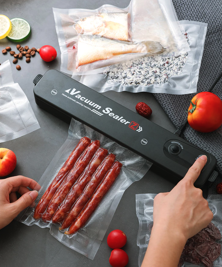 Vacuum Sealer Machine for Food Preservation, Automatic One-Touch Food Saver with Seal Bags — with 15 or 50 Bags