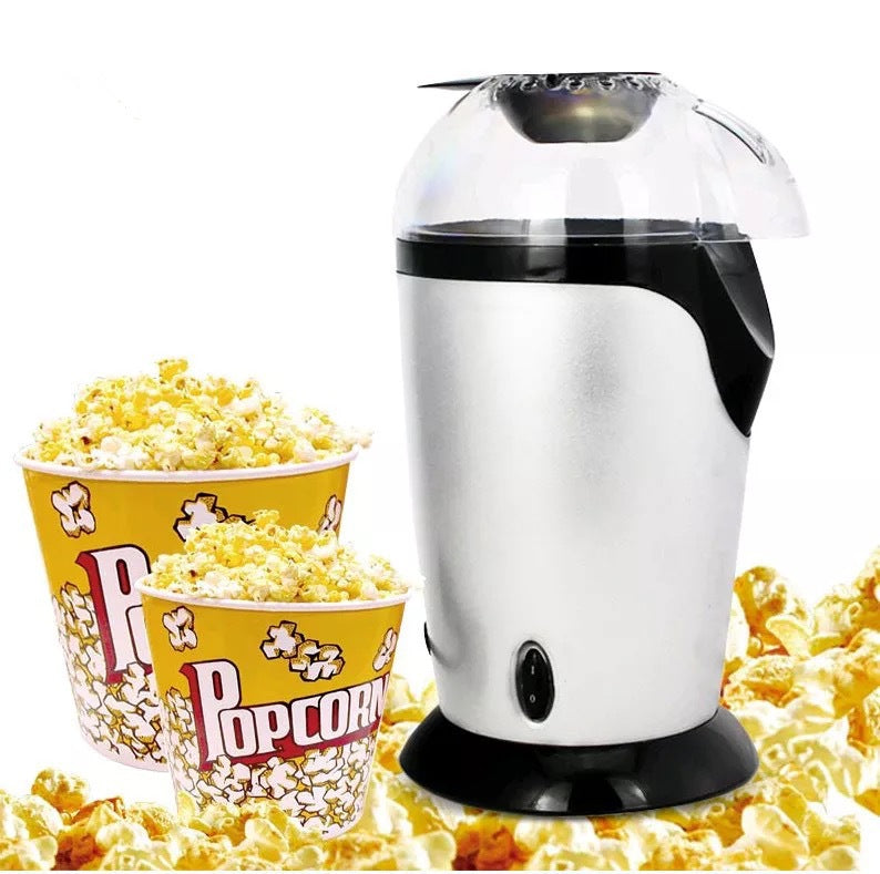 Mini Electric Popcorn Machine for Kids, Fully Automatic Hot Air Popcorn Maker — White / Red