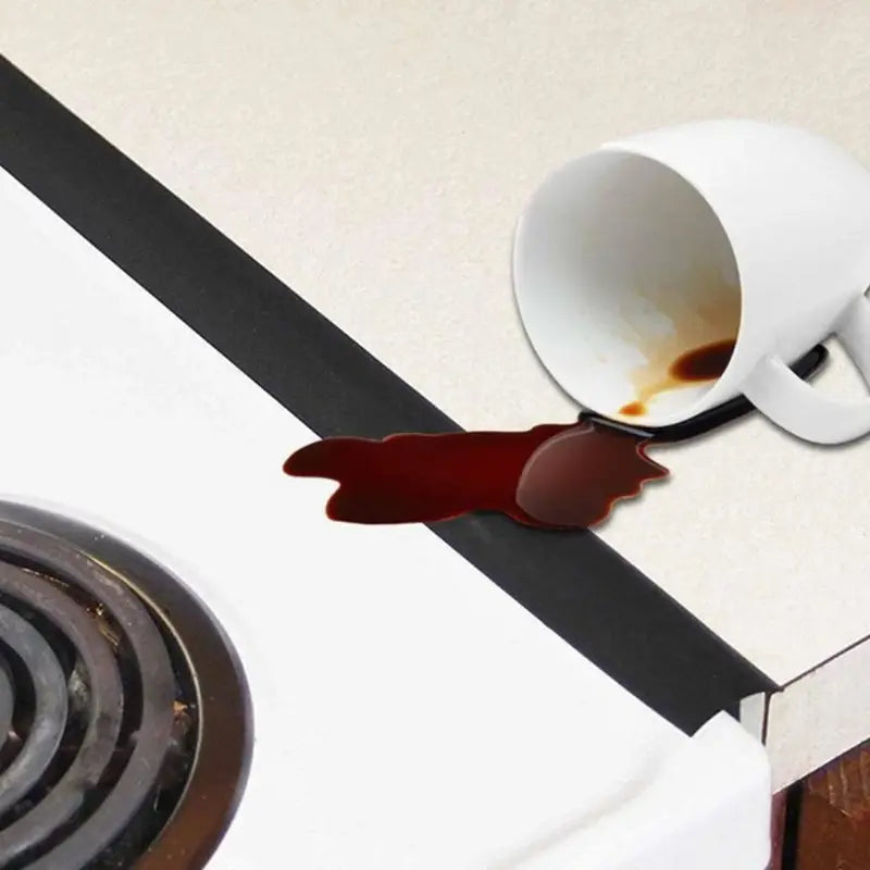 Heat-Resistant Silicone Gap Cover for Clean Countertops - Kitchen Appliance Gap Filler for Stove, Washer, and Counter Sealing