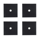 Four black non-stick reusable gas stove burner protector liners